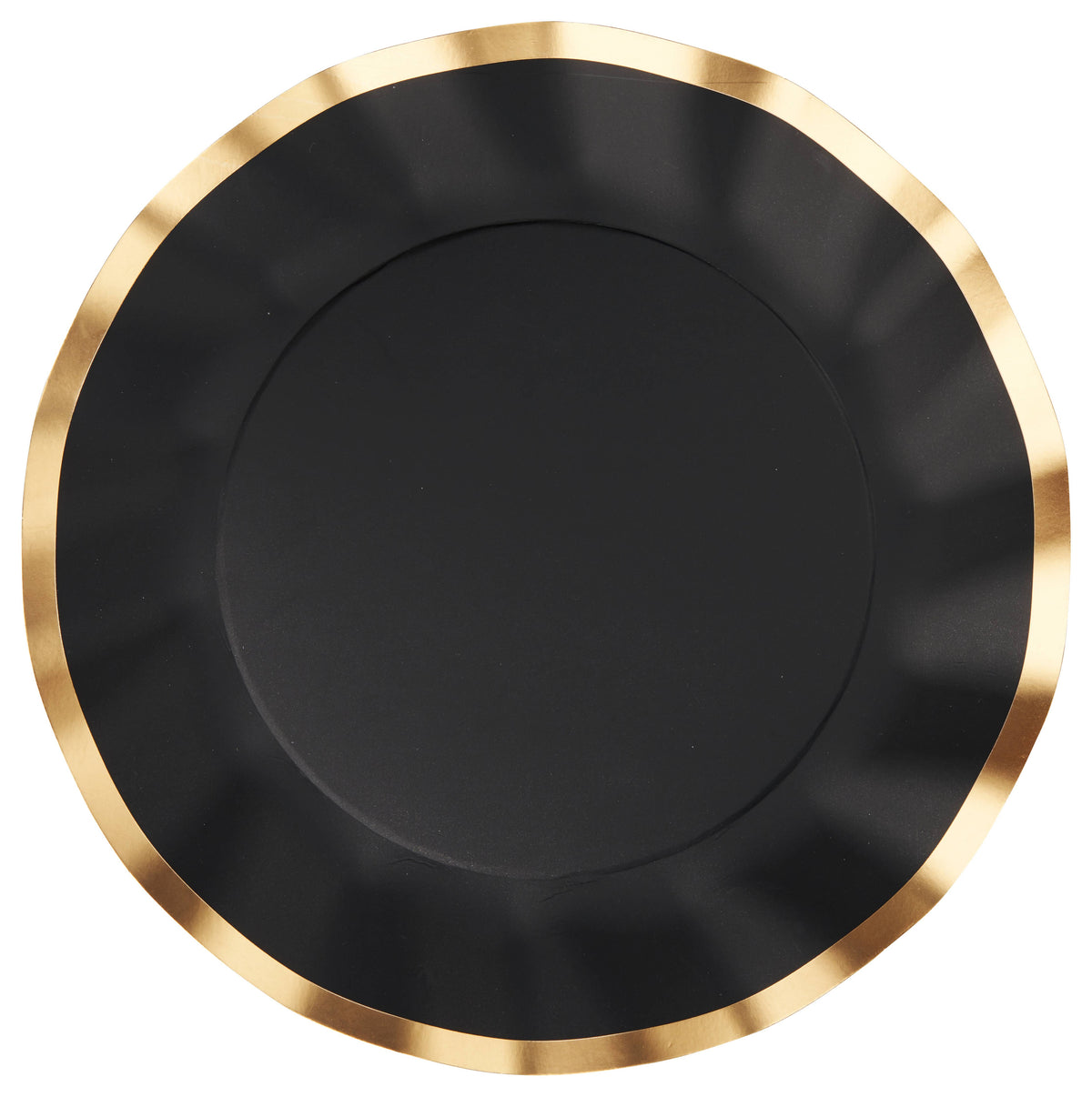 Paper Wavy Dinner Plate Everyday Black/8ct