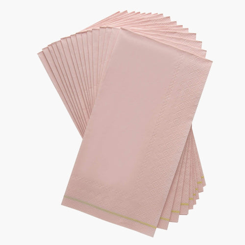 Blush with Gold Stripe Paper Napkins - 3 available sizes